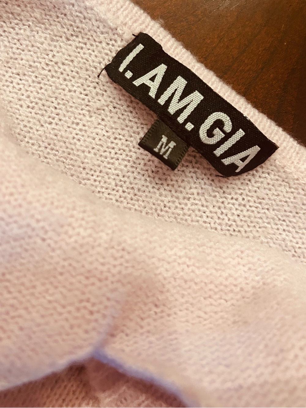 I.AM.GIA Light Pink Cold-Shoulder Halter Crop Sweater - Picture 10 of 10